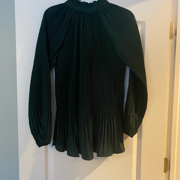Emerald Pleated Blouse - Picture 2 of 5
